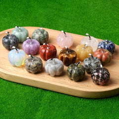 1pc Pumpkin Natural Crystal Stone Halloween Thanksgiving Table Decoration
