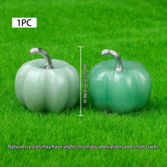 1pc Pumpkin Natural Crystal Stone Halloween Thanksgiving Table Decoration