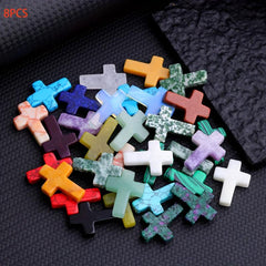 15PCS Natural Stone Crystal Reiki Yoga DIY Pendant Jewelry Accessories