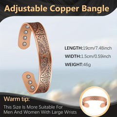 9X Copper Bracelet Magnetic Magnet Brazaletes Solid Copper Jewelry Gift
