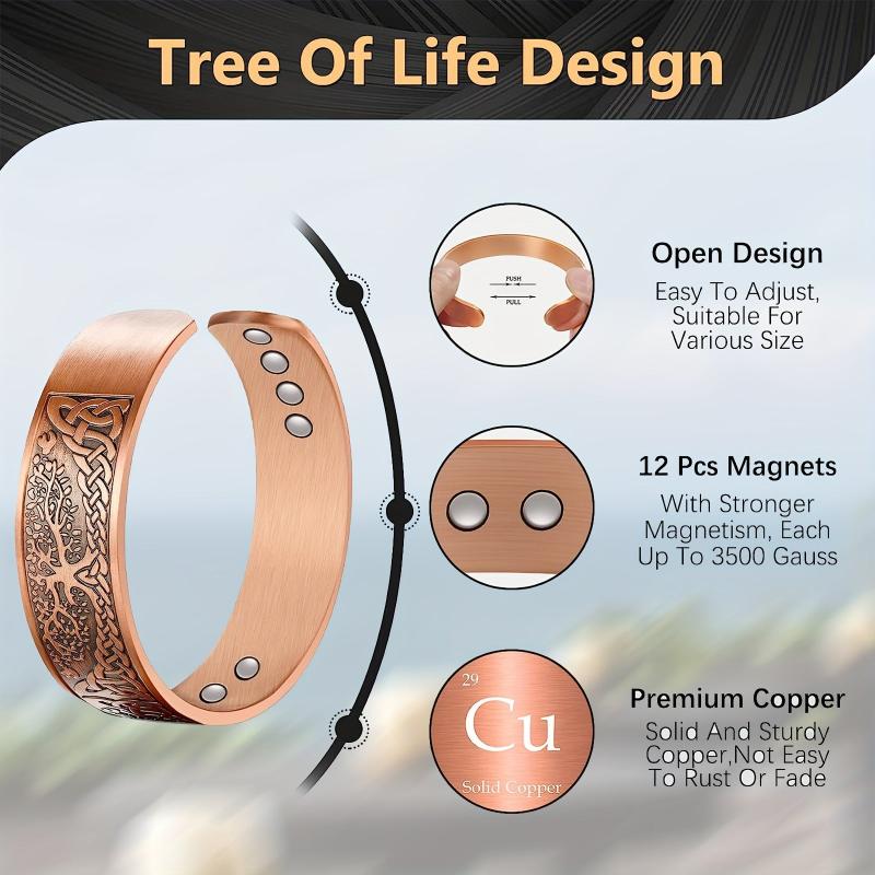 9X Copper Bracelet Magnetic Magnet Brazaletes Solid Copper Jewelry Gift