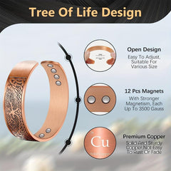9X Copper Bracelet Magnetic Magnet Brazaletes Solid Copper Jewelry Gift