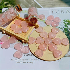 20 Natural Rose Stone Heart Love Worry Stone Chakra Reiki Balancing