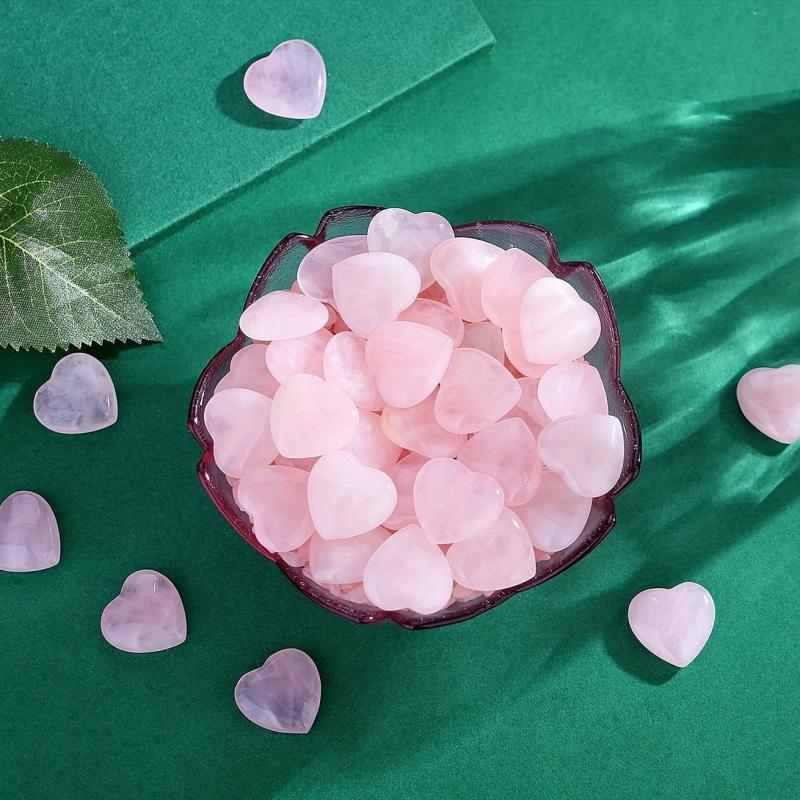 20 Natural Rose Stone Heart Love Worry Stone Chakra Reiki Balancing