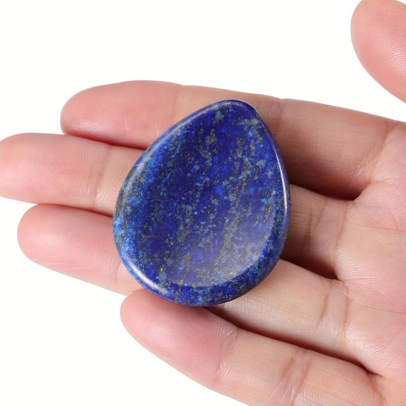 Natural Lapis Lazuli Crystal Worry Stone - Healing Palm Stone for Anxiety Relief