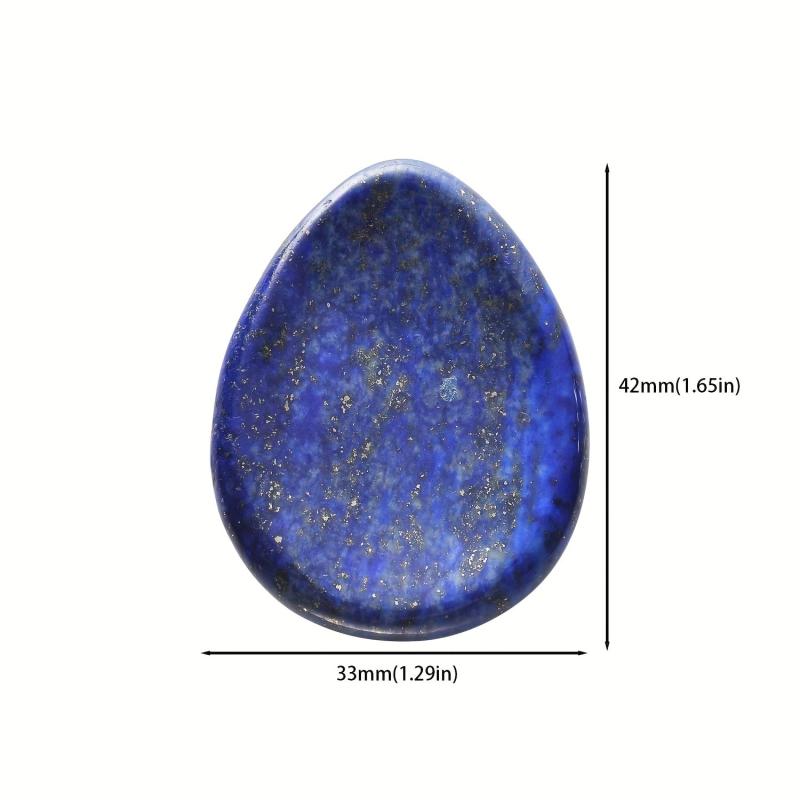 Natural Lapis Lazuli Crystal Worry Stone - Healing Palm Stone for Anxiety Relief