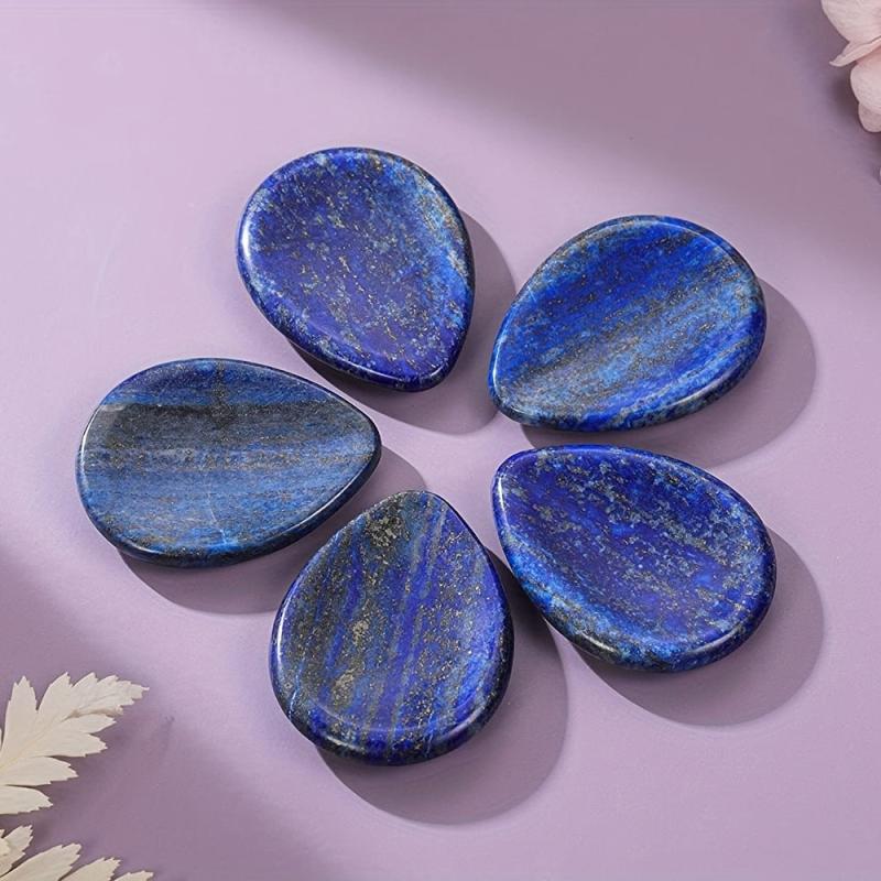 Natural Lapis Lazuli Crystal Worry Stone - Healing Palm Stone for Anxiety Relief