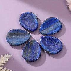 Natural Lapis Lazuli Crystal Worry Stone - Healing Palm Stone for Anxiety Relief