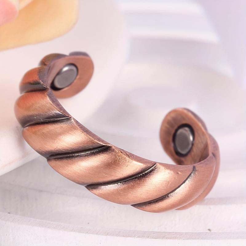 2Pcs Copper Magnetic Rings For Men Women 3500 Gauss