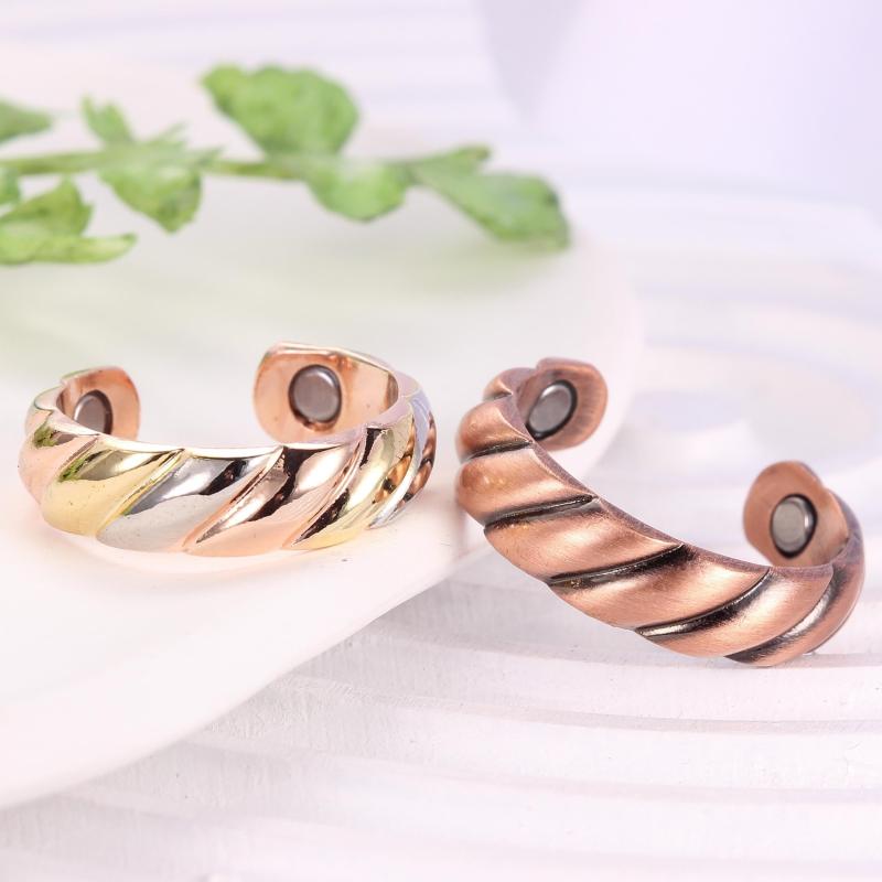 2Pcs Copper Magnetic Rings For Men Women 3500 Gauss
