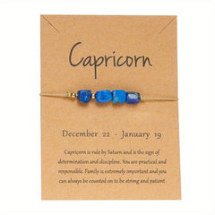 12 Constellation Stone Bracelet - Adjustable Braided
