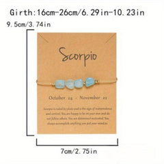 12 Constellation Stone Bracelet - Adjustable Braided