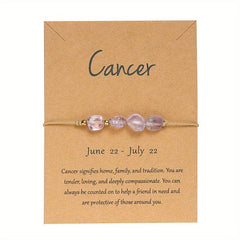 12 Constellation Stone Bracelet - Adjustable Braided