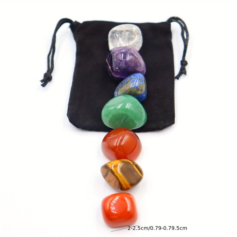7pcs Natural Stone Crystal Necklace Reiki Chakra Pendant
