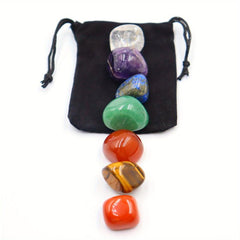 7pcs Natural Stone Crystal Necklace Reiki Chakra Pendant