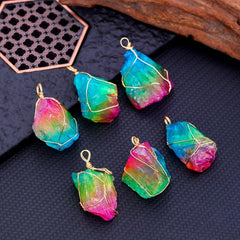 2pcs Natural Crystal Necklace Healing 7 Chakra Pendant For Women