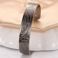 Copper Magnetic Bracelet Tree Of Life Pattern Solid Copper Cuff Bangle