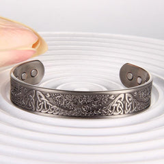 Copper Magnetic Bracelet Tree Of Life Pattern Solid Copper Cuff Bangle