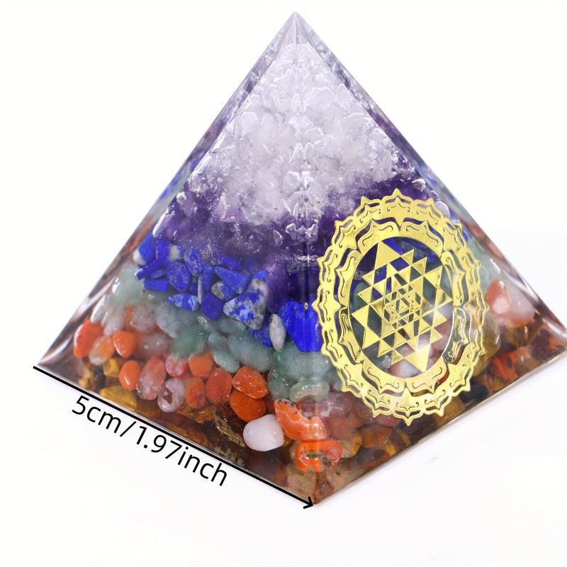 1pc Crystal Pyramid Living Room Office Desktop Home Decoration Gift