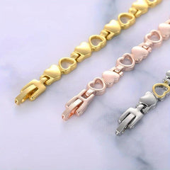 Titanium Steel Love Heart Magnetic Bracelet for Women with Strong Magnets
