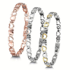 Titanium Steel Love Heart Magnetic Bracelet for Women with Strong Magnets