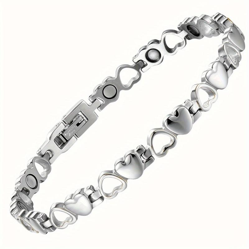 Titanium Steel Love Heart Magnetic Bracelet for Women with Strong Magnets