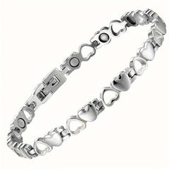 Titanium Steel Love Heart Magnetic Bracelet for Women with Strong Magnets