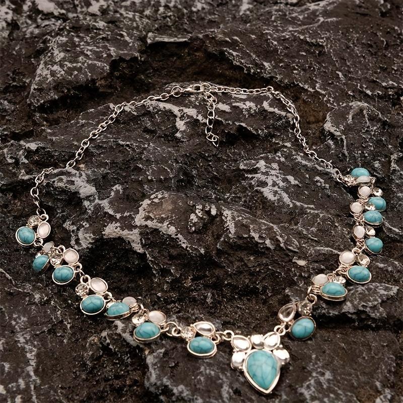Vintage Turquoise Boho Pendant Necklace Perfect Gift for Mom