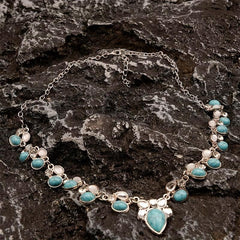 Vintage Turquoise Boho Pendant Necklace Perfect Gift for Mom