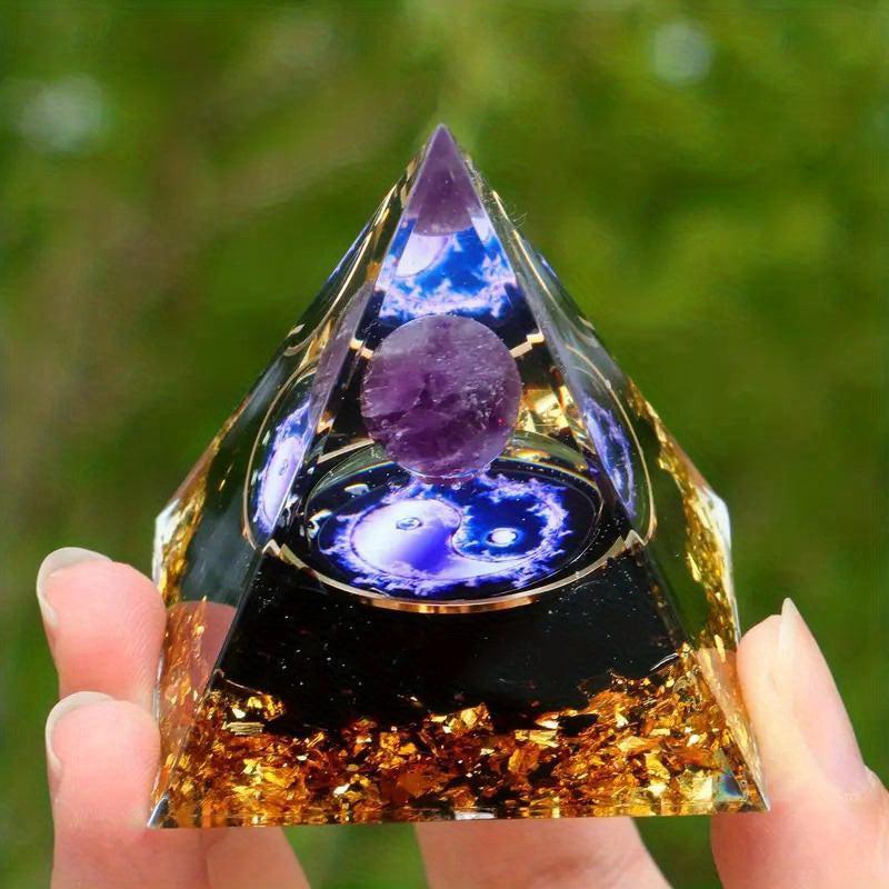Opulence Amethyst Orgone Pyramid for Meditation and Wealth