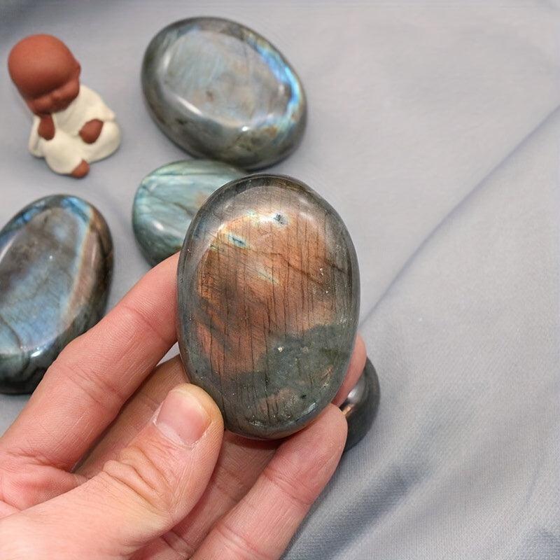 Labradorite Palm Stone Crystal Chakra Reiki Polished Healing Stone