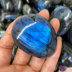 Labradorite Palm Stone Crystal Chakra Reiki Polished Healing Stone