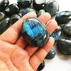 Labradorite Palm Stone Crystal Chakra Reiki Polished Healing Stone