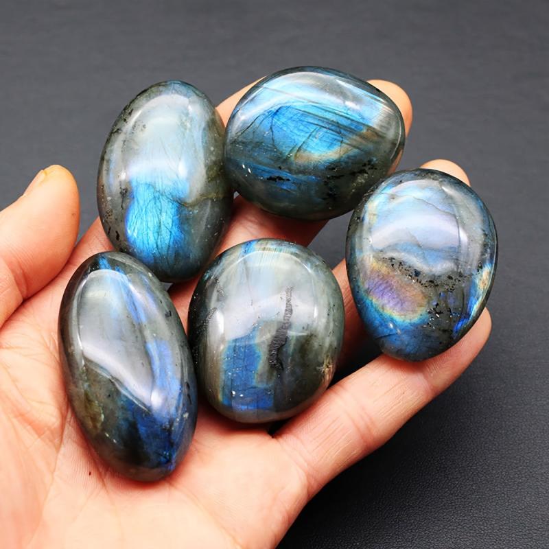 Labradorite Palm Stone Crystal Chakra Reiki Polished Healing Stone