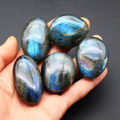 Labradorite Palm Stone Crystal Chakra Reiki Polished Healing Stone