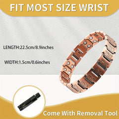 1pc Men's Copper Magnetic Bracelet with Powerful Magnets