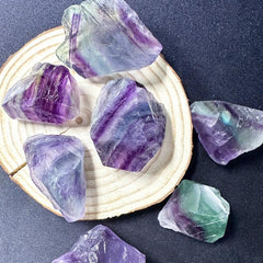 5pcs Natural Fluorite Rough Stones for Jewelry Making and Home Decoration