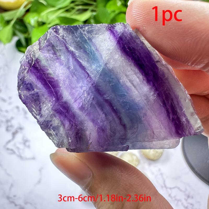 5pcs Natural Fluorite Rough Stones for Jewelry Making and Home Decoration