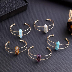 Natural Crystal Gemstone Bracelet Chakra Balancing Reiki Meditation Quartz