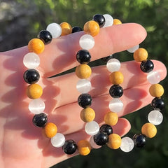Selenite Tourmaline Palo Santo Crystal Bracelets