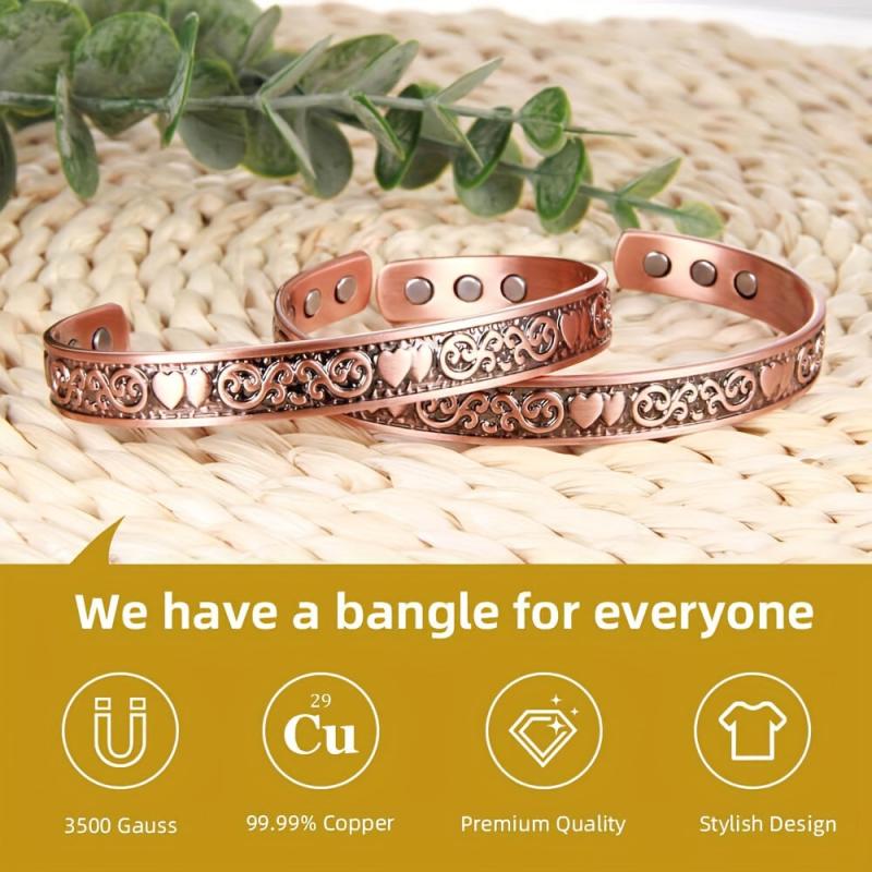 Copper Bracelet & Ring Set for Women - Birthday Jewelry
