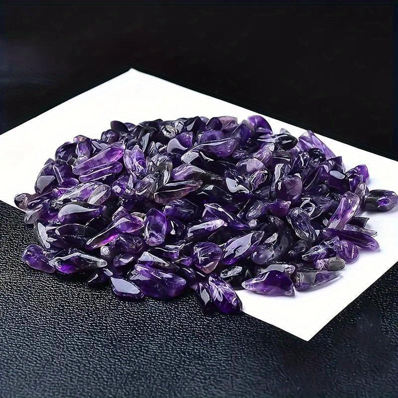 50g Natural Amethyst Crushed Stone Polished Smooth Crystal DIY Jewelry Decor
