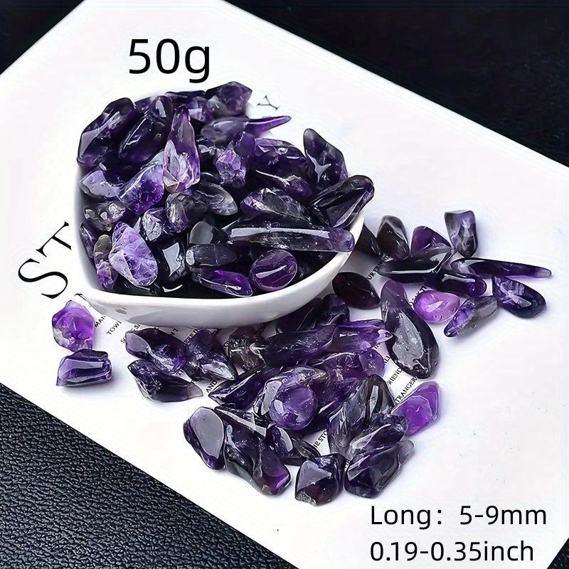 50g Natural Amethyst Crushed Stone Polished Smooth Crystal DIY Jewelry Decor