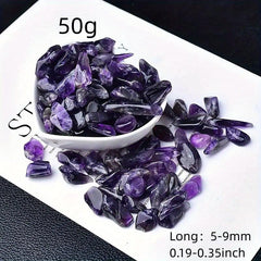50g Natural Amethyst Crushed Stone Polished Smooth Crystal DIY Jewelry Decor