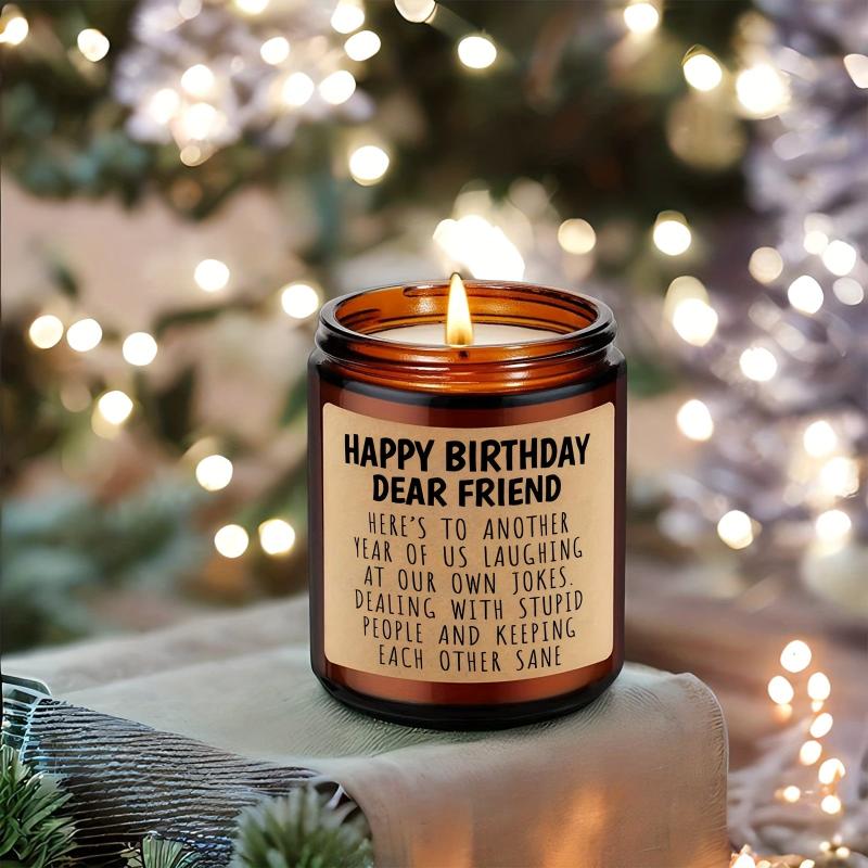 1pc Lavender Scented Jar Candle Aromatherapy Gift Home Decor Room Decor