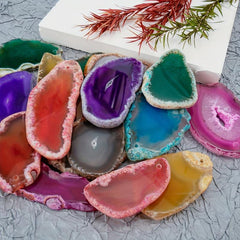 Healing Crystal & Agate Slices for Crafting & Home Decor