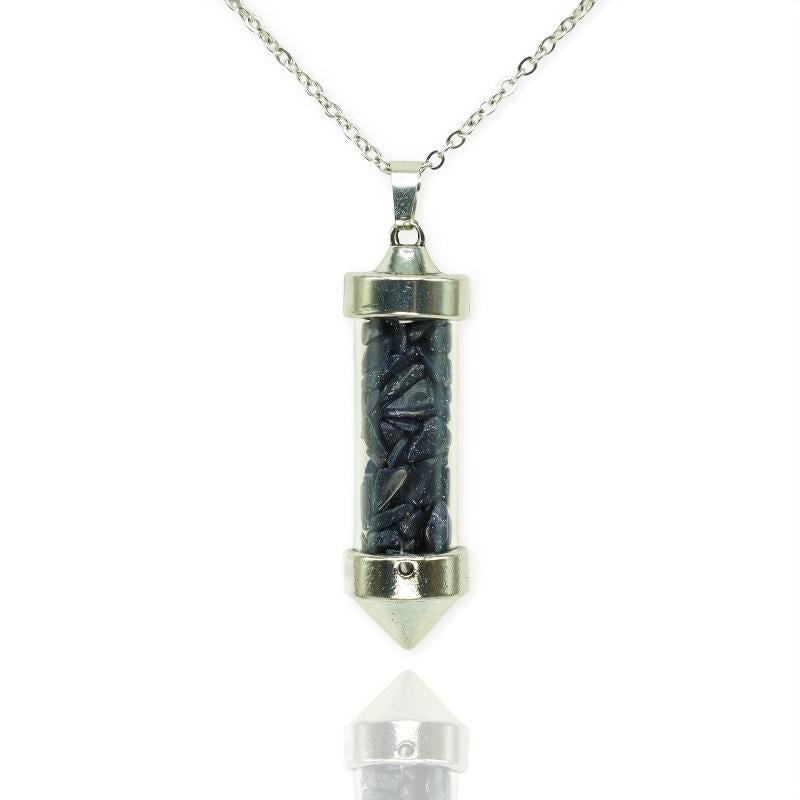 Colorful Stone Cone Wishing Bottle Pendant Necklace Crystal Jewelry