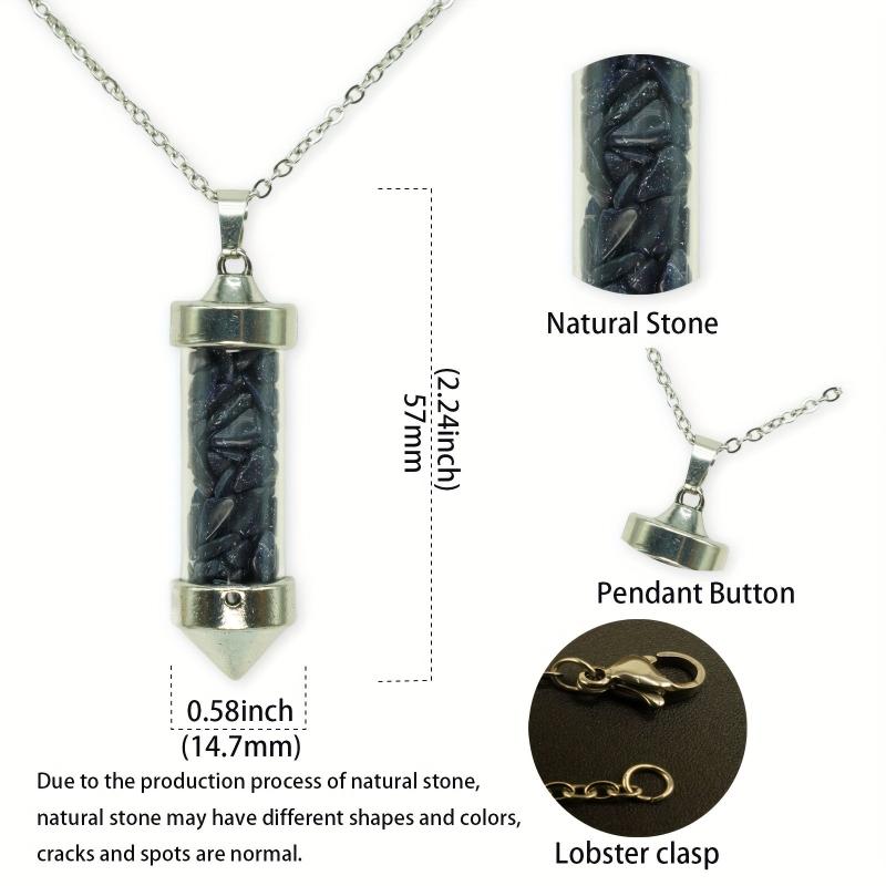 Colorful Stone Cone Wishing Bottle Pendant Necklace Crystal Jewelry