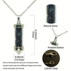 Colorful Stone Cone Wishing Bottle Pendant Necklace Crystal Jewelry