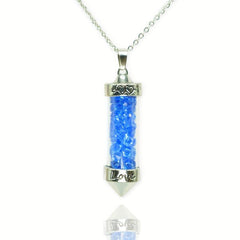 Colorful Stone Cone Wishing Bottle Pendant Necklace Crystal Jewelry